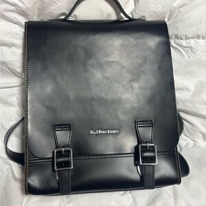 Dr. Martens Black Leather Box Backpack